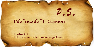 Pánczél Simeon névjegykártya